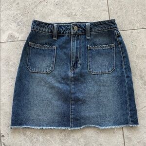 Hollister Dark Blue Denim Mini Skirt